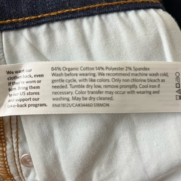 EILEEN FISHER Organic Soft Cotton Step Hem Dark Wash Skinny Jeans - Picture 9 of 9